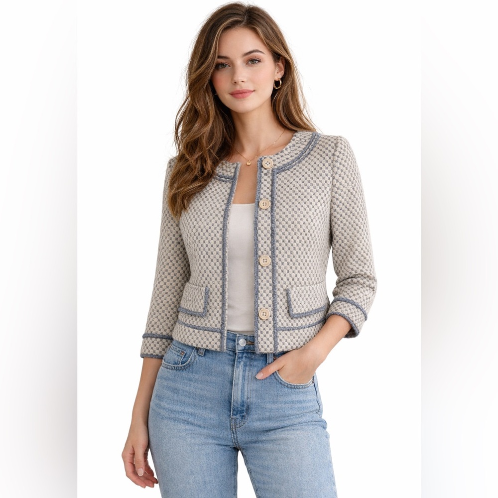 Juicy Couture Gray Blue Textured Jacket